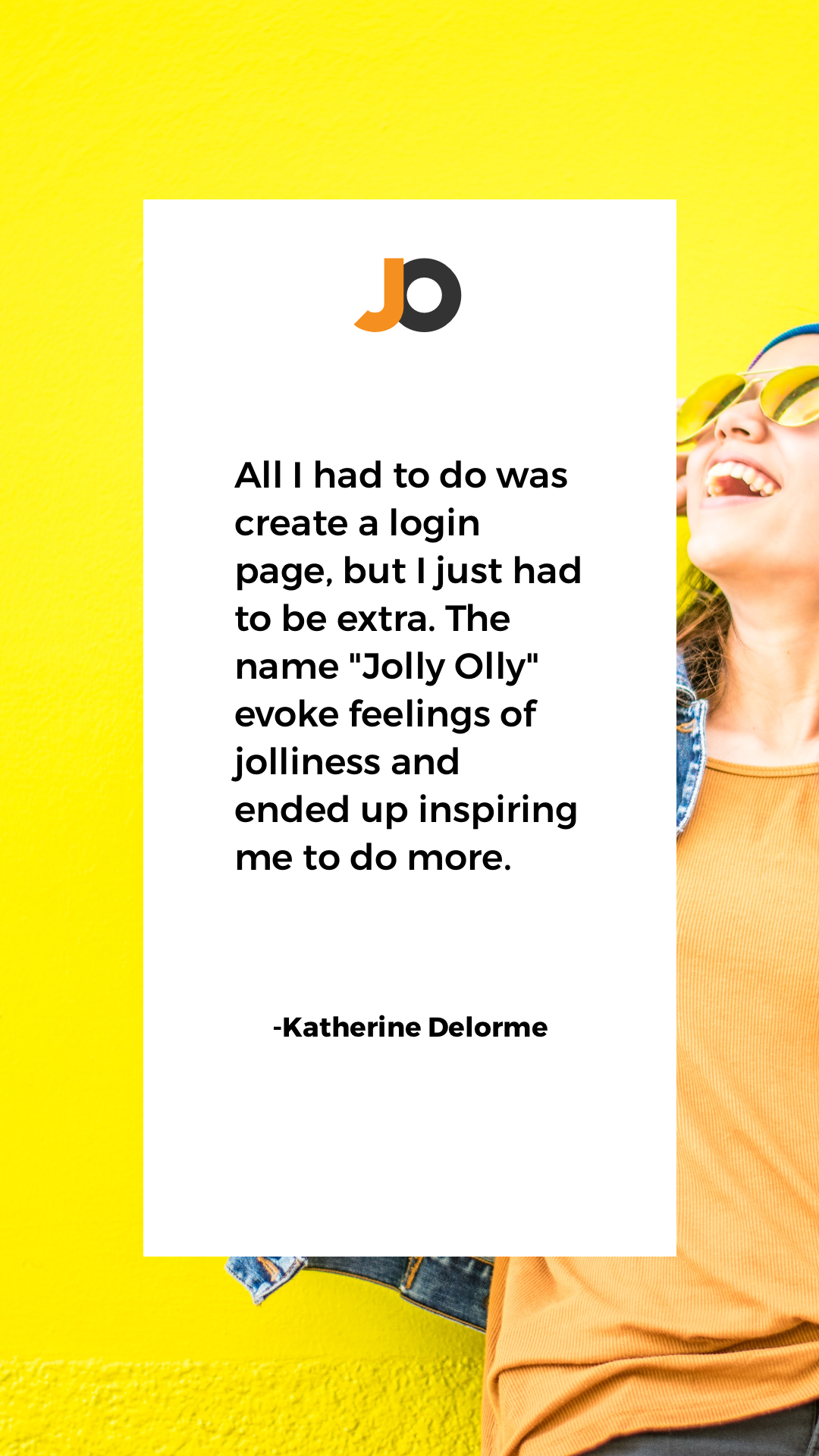 Instagram story template for design Jolly Olly. With background story on the project.