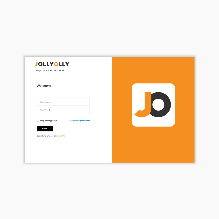 simple login page including form, logo and color scheme.