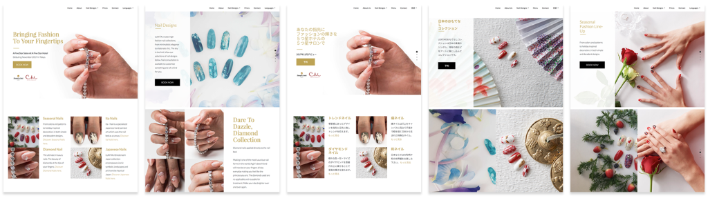 Pages from LUXITA salon English and Japanese website