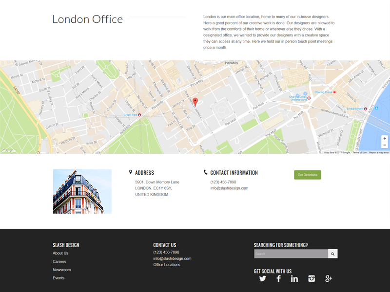 Business page office location design